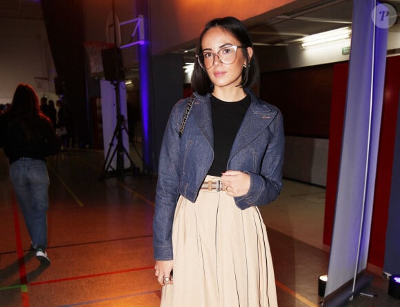 Agathe Auproux lors de la journée nationale de la lutte contre le harcèlement à l'école au lycée Pierre-Gilles de Gennes - ENCPB à Paris, France, le 7 novembre 2023. © Jonathan Rebboah/Panoramic/Bestimage