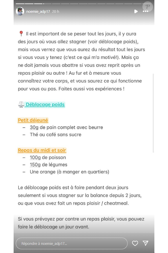 Noémie (L'amour est dans le pré) partage ses astuces pour opérer un bon rééquilibrage alimentaire. Instagram