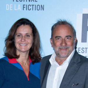 Antoine Dulery et sa femme Pascale Pouzadoux assistant à un Photocall dans le cadre du 21e Festival de la fiction TV à La Rochelle, France, le 13 septembre 2019. Photo par Aurore Marechal/ABACAPRESS.COM