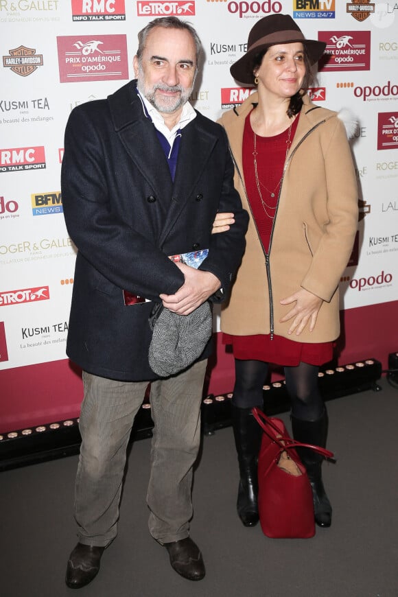 Antoine Duléry et sa femme à l'hippodrome de Vincennes.