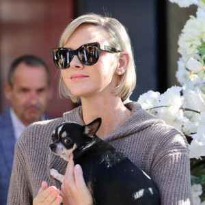 La princesse Charlene de Monaco - La princesse Charlene de Monaco a participé au chapiteau de Fontvieille, à Monaco, le 5 octobre 2024, au Rokethon, une course solidaire contre l'abandon des animaux de compagnie. © Claudia Albuquerque / Bestimage 