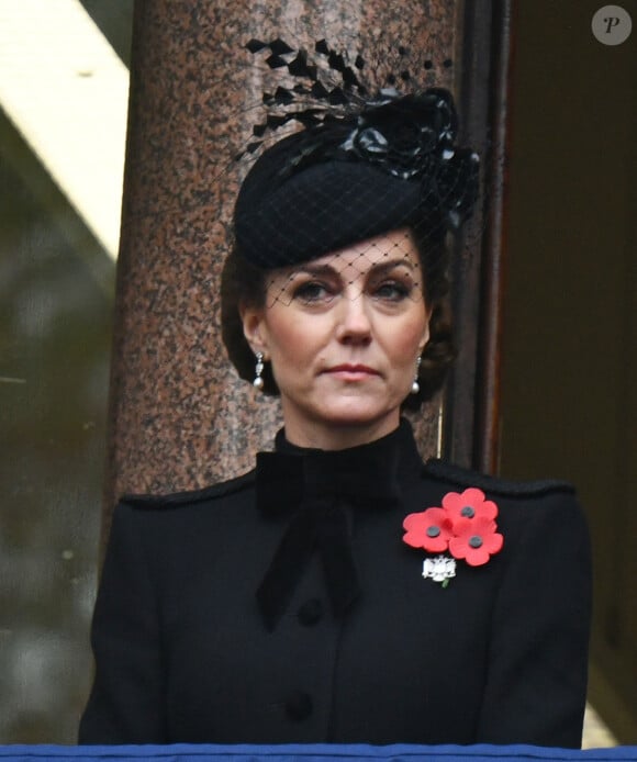 Catherine Kate Middleton, princesse de Galles honore les disparus des deux guerres mondiales lors de la cérémonie Remembrance Sunday ( Dimanche du souvenir ) au Cénotaphe à Londres - 10 novembre 2024.