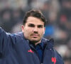  Plus récemment, en mai dernier, je me souviens de lui après la victoire de Toulouse en Coupe des champions. Tout le monde faisait la fête. Lui, il buvait des cocas." 
Antoine Dupont lors du match France-Japon (52/12) au Stade de France. Le 9 novembre 2024.