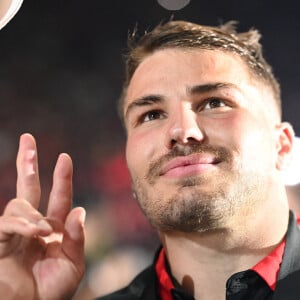 Celebration Antoine DUPONT (ST) Stade Toulousain sacré champion de France lors de la finale du Top14 opposant le Stade Toulousain à l'Union Bordeaux Begles au stade Velodrome à Marseille, France, le 2 juin 2024. Toulouse a gagné 59-3. © Valentina Claret/Panoramic/Bestimage