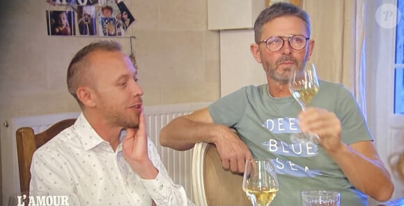 Christophe avec son prétendant Yann dans "L'amour est dans le pré", M6