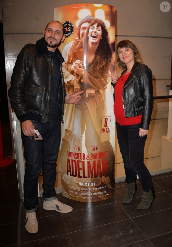 Karim Rissouli et sa femme (enceinte) - Avant première du film "Monsieur & Madame Adelman" cinéma MK2 Bibliothèque à Paris, le 27 février 2017. © Veeren/Bestimage