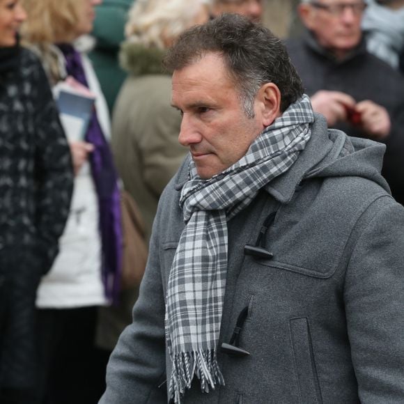 Pierre Sled - Sorties de la cérémonie religieuse à la mémoire de Jacques Chancel, en l'église Saint-Germain-des-Prés, à Paris, le 6 janvier 2015.