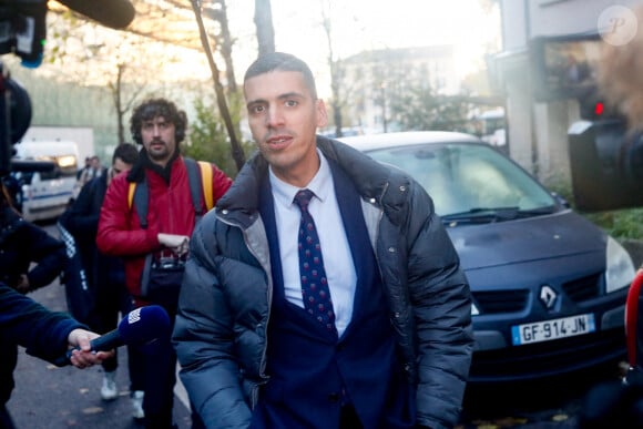 Mourad Battikh, avocat des victimes de l'accident de Pierre Palmade, arrive au tribunal de Melun le 20 novembre 2024. © Christophe Clovis / Bestimage 