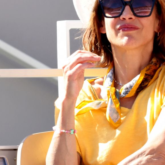 Sophie Marceau - Célébrités dans les tribunes de la finale homme des Internationaux de France de tennis de Roland Garros 2024 à Paris le 9 juin 2024. © Jacovides-Moreau/Bestimage