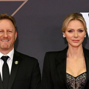 Gareth Wittstock, Alan Gilpin, le directeur général de World Rugby, la princesse Charlene et Jonathan Webb - La princesse Charlene de Monaco a participé à la cérémonie des World Rugby Awards 2024 à la salle des Etoiles à Monaco, le 24 novembre 2024. © Bruno Bebert/Bestimage