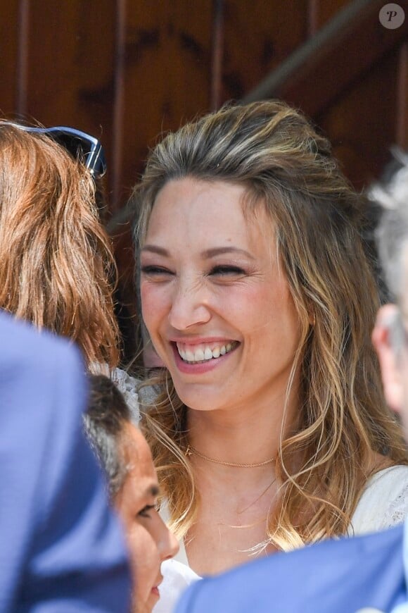 Mariage de Laura Smet et Raphaël Lancrey-Javal à l'église Notre-Dame des Flots au Cap-Ferret le jour de l'anniversaire de son père Johnny Hallyday le 15 juin 2019.