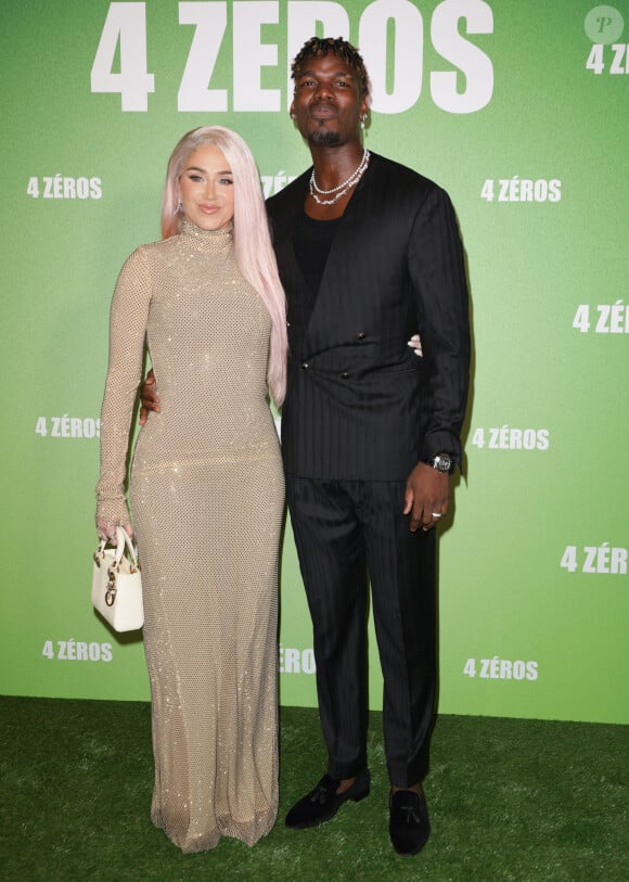 Paul Pogba et sa femme Zulay - Avant-première du film "4 Zéros" au cinéma Pathé Palace à Paris le 15 octobre 2024. © Coadic Guirec/Bestimage