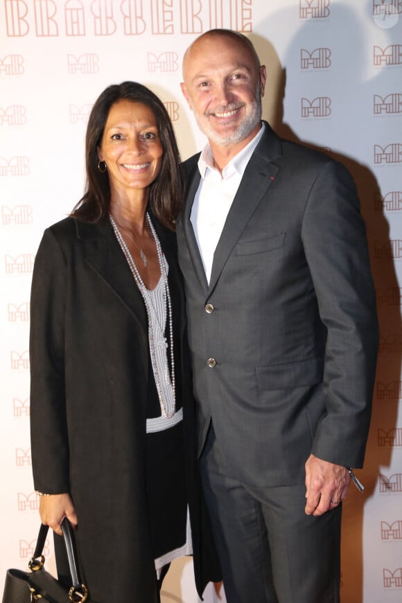 Frank Lebœuf et sa femme ChrisLaure - Inauguration de la Brasserie « Madame Brasserie » au 1er étage de La Tour Eiffel à Paris. Le 22 Septembre 2022. © Bertrand Rindoff Petroff-Giancarlo Gorassini / Bestimage