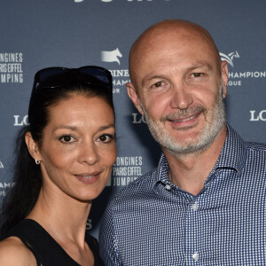 Exclusif - Frank Leboeuf et sa femme Chrislaure Nollet - Photocall du Longines Paris Eiffel Jumping au Champ de Mars à Paris, le 6 juillet 2018. © Veeren/Borde/Bestimage