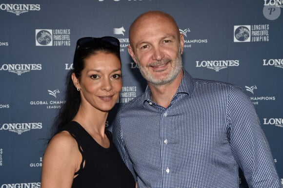 Exclusif - Frank Leboeuf et sa femme Chrislaure Nollet - Photocall du Longines Paris Eiffel Jumping au Champ de Mars à Paris, le 6 juillet 2018. © Veeren/Borde/Bestimage