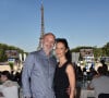 Exclusif - Frank Leboeuf et sa femme Chrislaure Nollet - People lors du Longines Paris Eiffel Jumping au Champ de Mars à Paris, le 6 juillet 2018. © Veeren/Borde/Bestimage