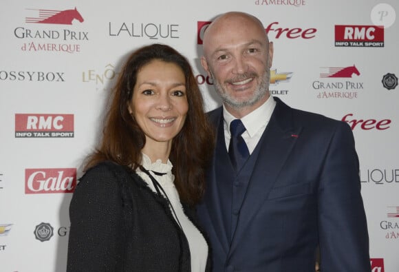 Frank Leboeuf avec sa compagne Chrislaure Nollet (ex-femme de Fabrice Santoro) - 93eme Grand Prix d'Amerique a l'Hippodrome de Vincennes, le 26 janvier 2014.