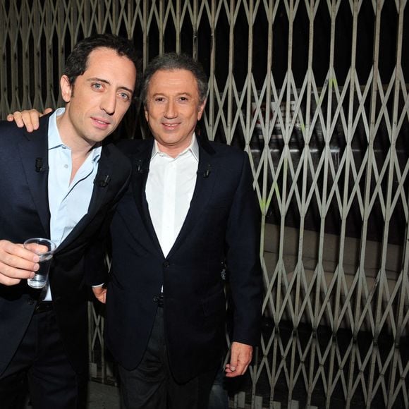 Gad Elmaleh et Michel Drucker lors de l'enregistrement de Vivement Dimanche le 11 mars 2009 à Paris, France. Photo par Max Colin/ABACAPRESS.COM