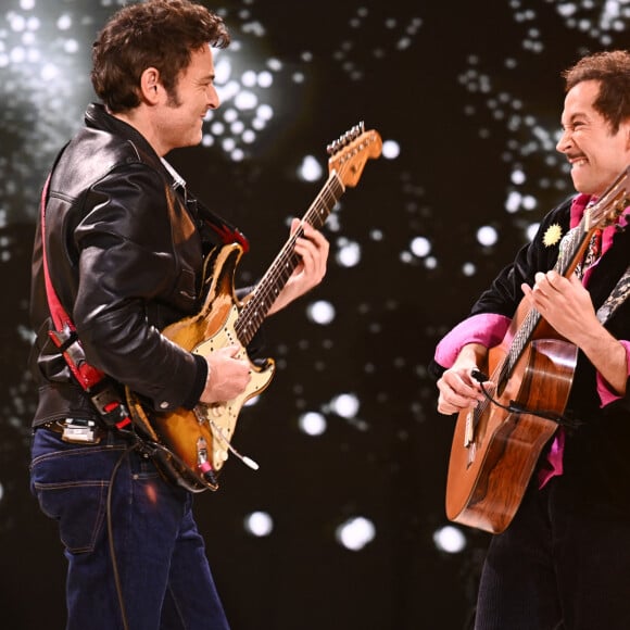 Tout comme Matthieu Chedid et Thibault Cauvin qui ont fait le show
Exclusif - Matthieu Chedid (M) et Thibault Cauvin lors de l'enregistrement de l'émission "Vivement Dimanche" au Studio Gabriel et diffusée sur France 3 le 1er décembre 2024. © Guillaume Gaffiot / Bestimage