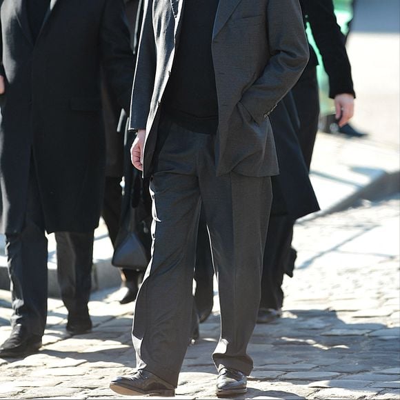 Yves Simon, Catherine Deneuve et Pierre Lescure arriving à la cérémonie d'adieu à Alain Bashung, le 20 mars 2009.