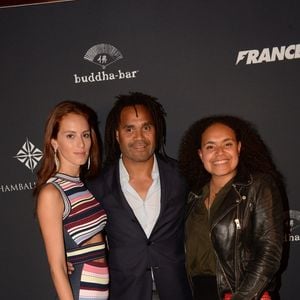 Christian Karembeu et sa femme Jackie Chamoun, guest - A l'occasion des 20 ans de la victoire de l'équipe de France, les bleus 98 se sont rendus à un dîner organisé au Buddha Bar avec tous les joueurs et leur famille le 11 juin 2018. © Rachid Bellak/Bestimage