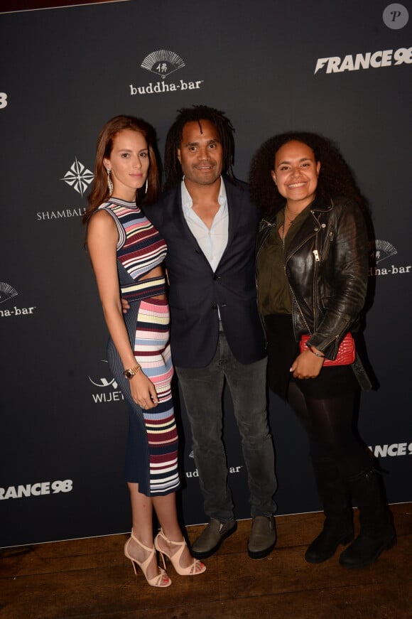 Christian Karembeu et sa femme Jackie Chamoun, guest - A l'occasion des 20 ans de la victoire de l'équipe de France, les bleus 98 se sont rendus à un dîner organisé au Buddha Bar avec tous les joueurs et leur famille le 11 juin 2018. © Rachid Bellak/Bestimage