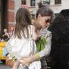 Katie Holmes et sa fille Suri à New York, le 8 avril 2010
