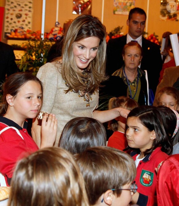 Letizia d'Espagne à Madrid, a inauguré le Salon des Gourmets. Le 12 avril 2010