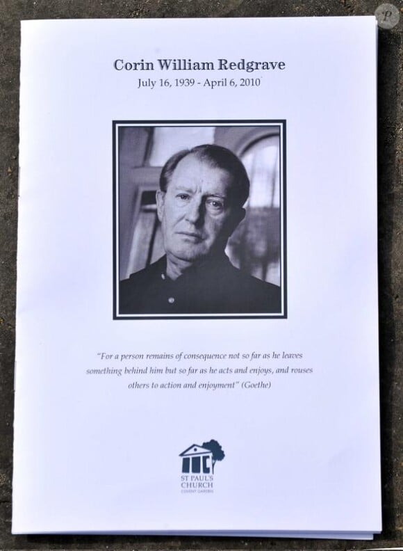 Obsèques de Corin Redgrave, en la cathédrale Saint-Paul de Londres. 12/04/2010