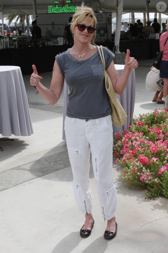 Melanie Griffith lors du deuxième jour du Festival Coachella en Californie le 17 avril 2010