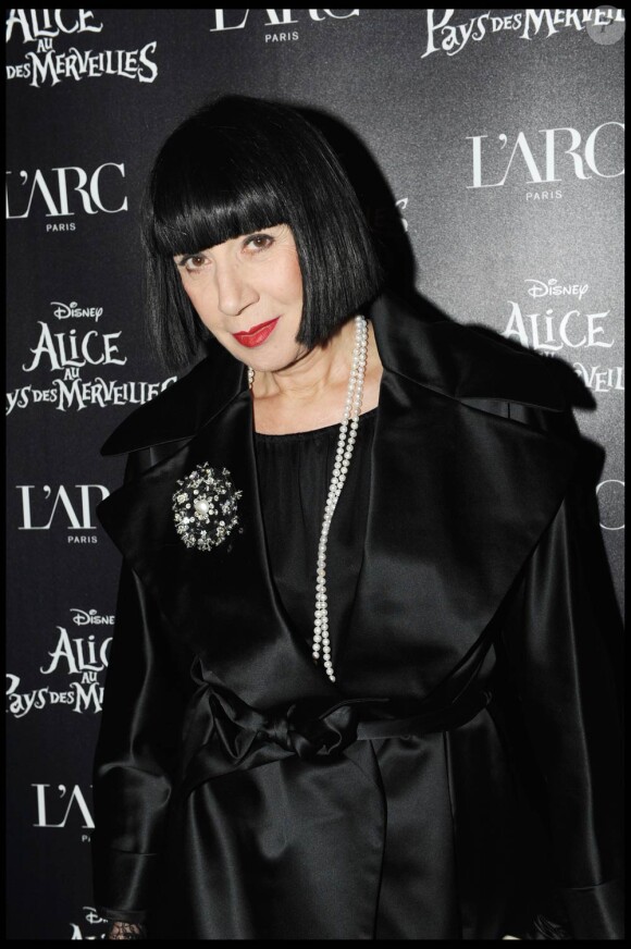 Chantal Thomass, à l'occasion de la soirée Alice au Pays des Merveilles, qui s'est tenue à L'Arc, à Paris, le 29 avril 2010.