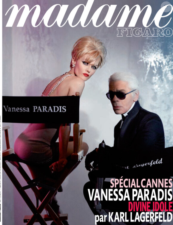 Couverture de Madame Figaro du 7 mai 2010 avec Vanessa Paradis et Karl Lagerfeld