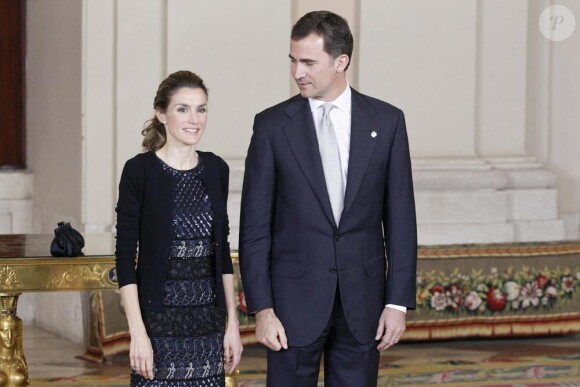 Letizia et Felipe lors d'un dîner d'Etat à Madrid le 17 mai 2010