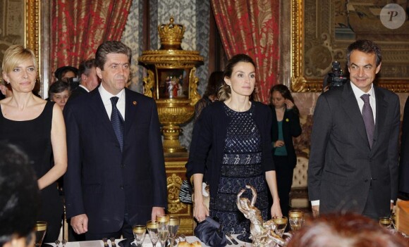 Letizia et Felipe lors d'un dîner d'Etat à Madrid le 17 mai 2010