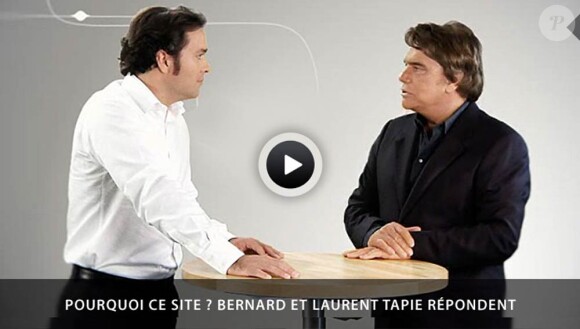 Bernard Tapie et son fils Laurent présentent le site de e-commerce www.bernardtapie.com