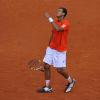 Jo-Wilfried Tsonga a vaincu le hollandais Thiemo de Bakker, en 3 sets (7-6, 6-3, 6-4), lors du tournoi de Roland Garros