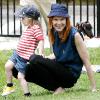Marcia Cross se rend dans un parc de Brentwood, vendredi 28 mai, avec sa  fille Savannah.