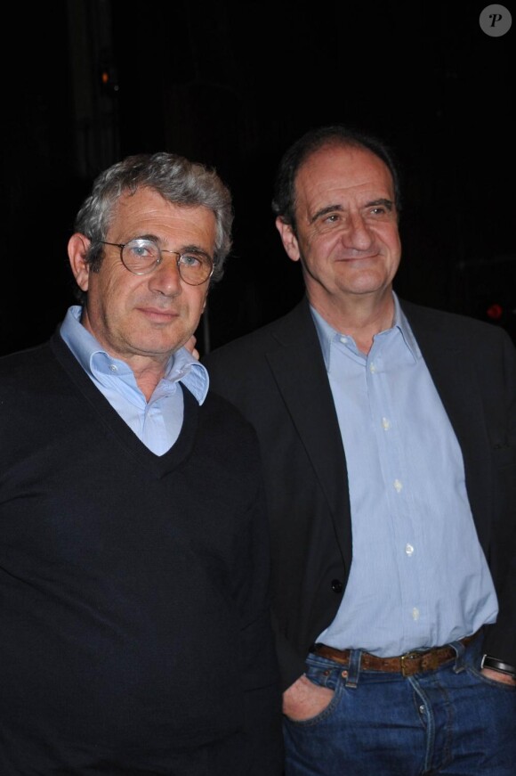 Michel Boujenah et Pierre Lescure à la conférence de presse du festival de Ramatuelle. 1/6/2010