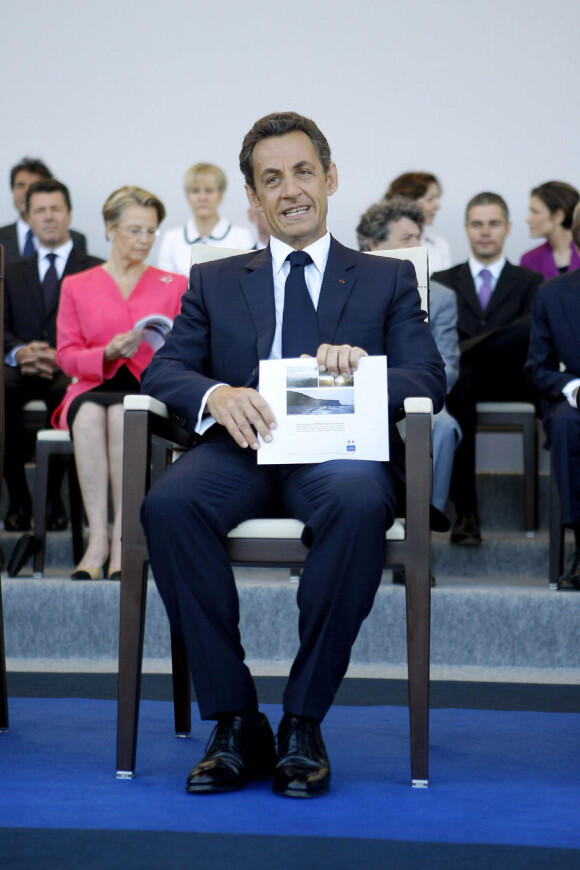 Nicolas Sarkozy lors des défilés du 14 juillet 2009.