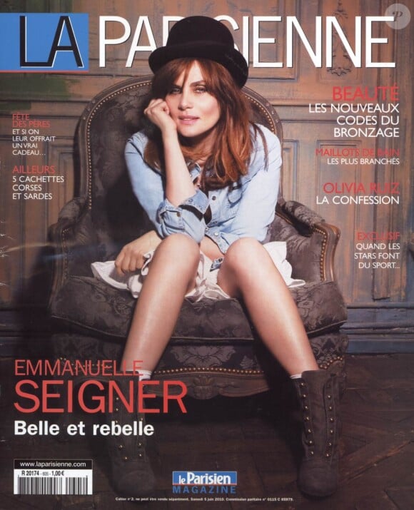 Emmanuelle Seigner en couverture de La Parisienne, en kiosques le 5 juin 2010.