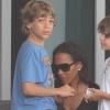 Barbara Feltus, ex-femme de Boris Becker, et son fils Elias, à Miami, le jeudi 10 juin.