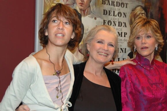 Jane Fonda avec sa fille Vanessa et la dernière épouse de Roger Vadim, Marie-Christine Barrault