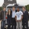 Sharlto Copley, Jessica Biel, Liam Neeson, Quinton "Rampage" Jackson et Bradley Cooper, lors du photocall promotionnel de L'Agence tous risques (qui sortira le 16 juin sur nos écrans), sur le Champ de Mars, à Paris, le 14 juin 2010.