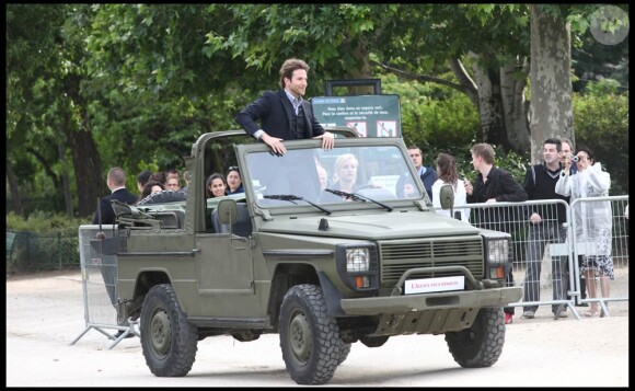 Bradley Cooper, lors du photocall promotionnel de L'Agence tous risques (qui sortira le 16 juin sur nos écrans), sur le Champ de Mars, à Paris, le 14 juin 2010.