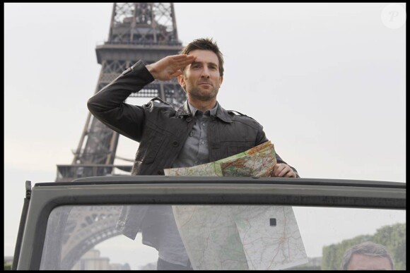 Sharlto Copley, lors du photocall promotionnel de L'Agence tous risques (qui sortira le 16 juin sur nos écrans), sur le Champ de Mars, à Paris, le 14 juin 2010.