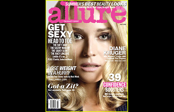 L'actrice allemande Diane Kruger en couverture du magazine Allure du mois de juillet 2010