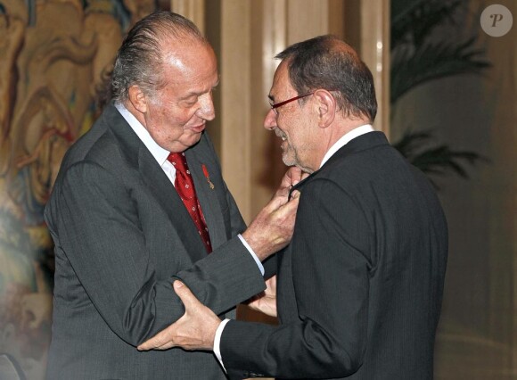 Juan Carlos et Javier Solana au Palais Zarzuela à Madrid. Le 15 juin 2010