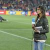 Sara Carbonero, journaliste espagnole superbe, couvre le match Espagne - Honduras, le 21 juin 2010.