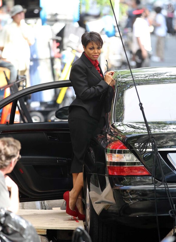 Janet Jackson sur le tournage du nouveau film de Tyler Perry à New York, le 3 juin 2010