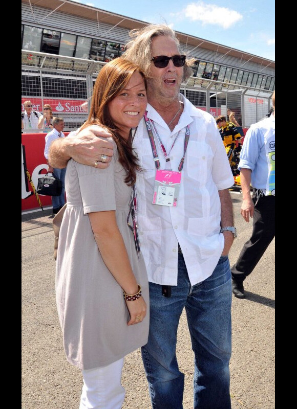 Eric Clapton et son épouse Melia au Grand Prix de Silverstone, le 11 juillet 2010.